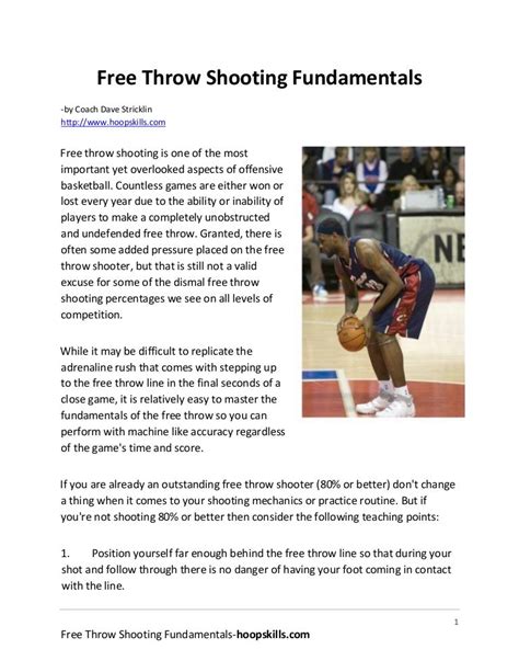 Free throw shooting fundamentals in Basketball