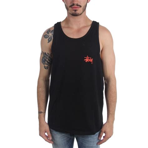 Stussy Singlet With Small Logo In Black Atelier Yuwa Ciao Jp