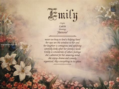 Emily First Name Meaning Art Print Personalized Home