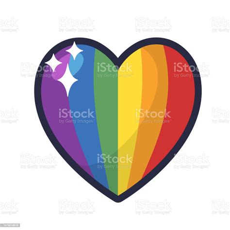 Lgbt Pride Heart Rainbow Flag Love Symbol Diversity And Freedom Flat