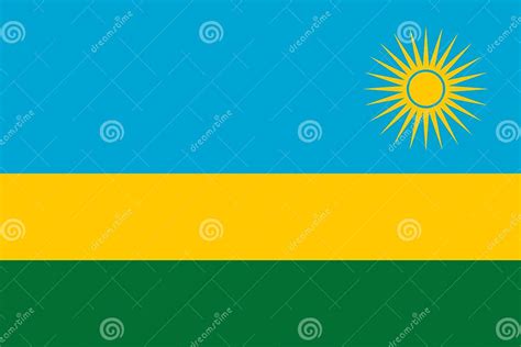 Rwanda Flag. Official Colors. Flat Vector Illustration Stock ...