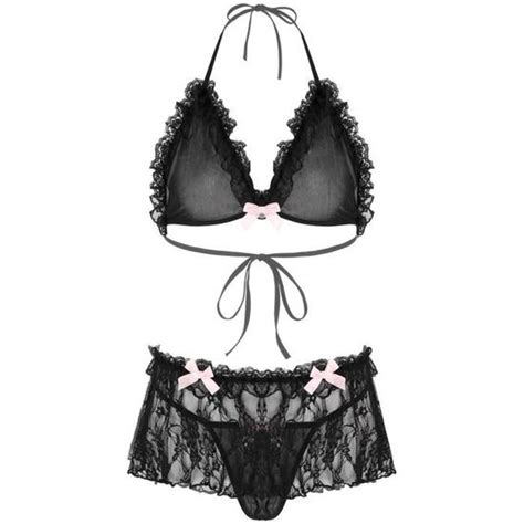 Iefiel Ensemble Lingerie Homme Sous V Tement Transparente Sexy Sissy