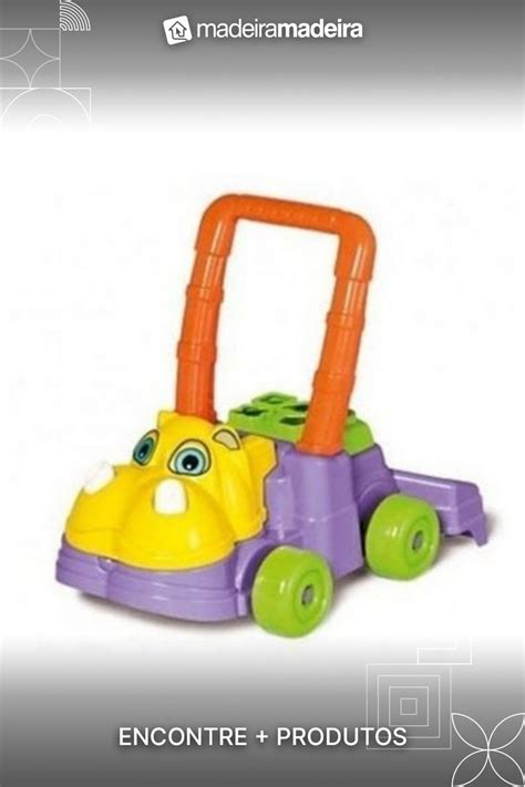 A Plastic Toy With A Yellow And Purple Car On It S Back Wheels