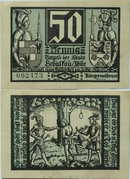 50 Pfennigs History Series Issue 5 Ville De Schalkau Thuringe