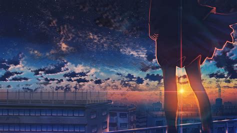 Anime, Sunset, Clouds, Scenery 4k, HD Wallpaper | Rare Gallery