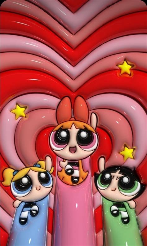 Power Puff Girls 3d Wallpaper Cute Retro Wallpaper Iphone Cute Wallpapers