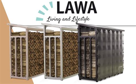 LAWA Living And Lifestyle Kaminholzregal Aussen Metall Mit Dach