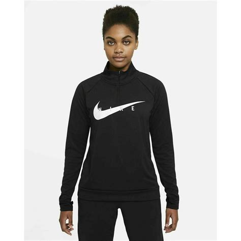 Nike Womens Running Swoosh Quarter Zip Top Black Size M Cz9231010 Dri Fit Ebay In 2022