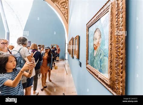 27 July 2019, Orsay museum, Paris, France: Visitors looking at Van Gogh ...