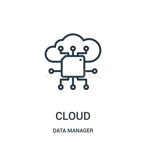 Vector Del Icono De La Nube De La Colección Del Encargado De Los Datos