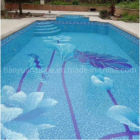 Customize Size Swimming Pool Glass Mosaic Tile Pattern Design Art Decor