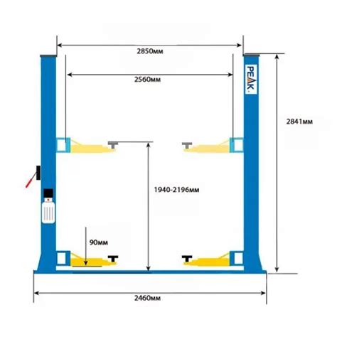 Подъемник 2-х стоечный 4 тонны с нижней синхронизацией 380В PEAK PEAK ...