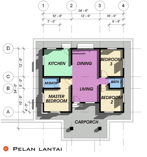 Lakaran Pelan Rumah Kampung Diy Pelbagai Idea Pelan Rumah Kampung