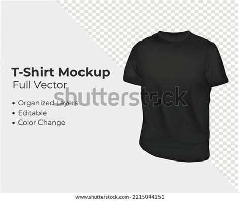 Black Tshirt Mockup Full Vector Template Stock Vector (Royalty Free ...