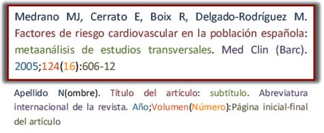 Cómo Elaborar Referencias Bibliográficas En Estilo Vancouver Para ArtÍculos De Revista