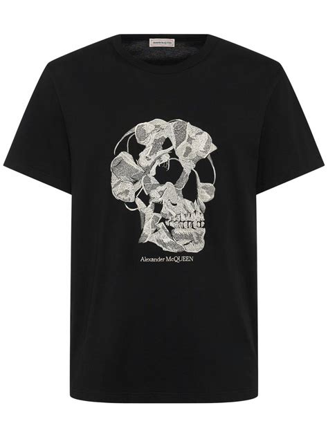 Alexander Mcqueen Skull Print Cotton T Shirt Alexander Mcqueen