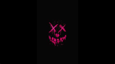 an image of a pink skull on a black background