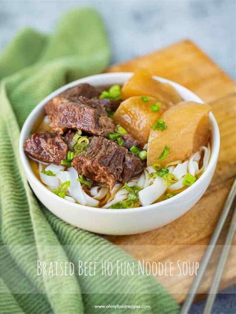 Braised Beef Ho Fun Noodle Soup Oh My Food Recipes