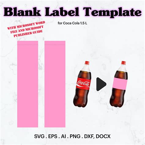 Cola Bottle Blank Label Template SVG 1.5 L Bottle Label - Etsy