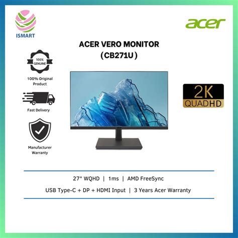 Acer Monitor Vero CB271U 27 WQHD IPS 1ms Shopee Malaysia