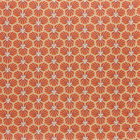 Tissu Coton Cretonne Enduit Motif Riad Terracotta Mpm