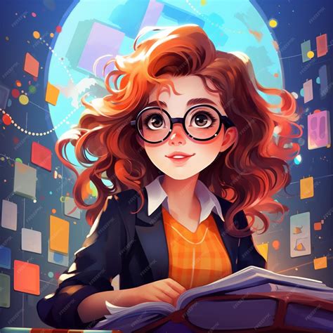 Premium Ai Image Anime Girl With Glasses Reading A Book In Front Of A Window Generative Ai