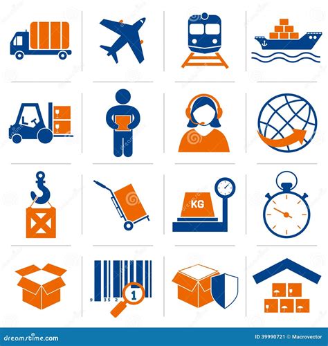 Logistic Icons Set Stock Vector Illustration Of Logistics 39990721