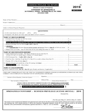 Fillable Online Business Privilege Tax Return Fax Email Print Pdffiller