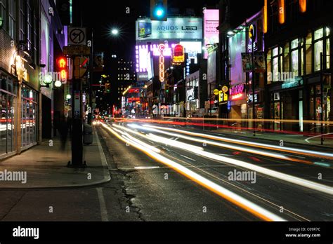 Yonge Street at night, the busiest street in downtown Toronto, Ontario, Canada Stock Photo - Alamy