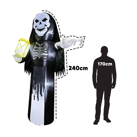 Boneco inflável esqueleto caveira Halloween 2 4m YDH 2291