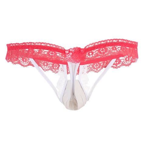 Men S Sissy Floral Lace Bowknot Panties Bulge Pouch Briefs Lingerie Underwear Ebay