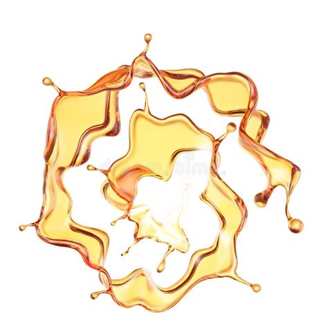 Splash Of A Transparent Orange Liquid On A White Background D