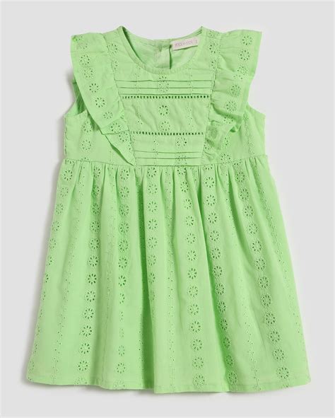 Riachuelo Vestido Infantil De Laise Babados A Verde Pool By