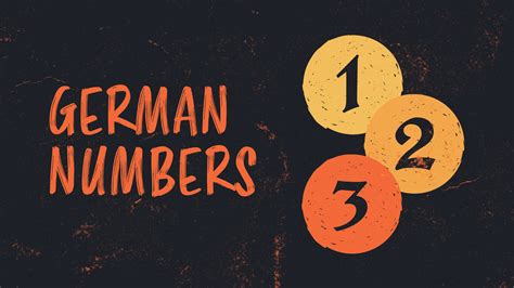 German Numbers Learn To Count From To In German