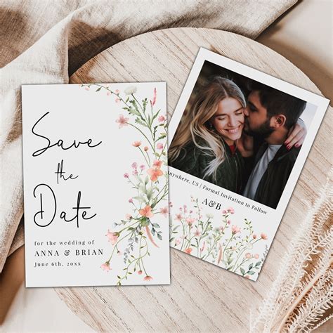 Wildflower Save The Date Wedding Save The Date Photo Save The Date