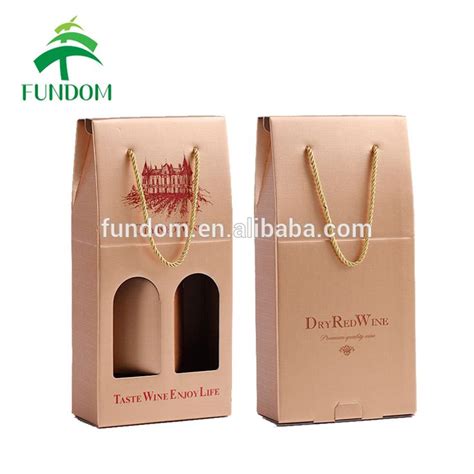 Customized Double Bottle Corrugated Paper Cardboard Wine Packaging Gift