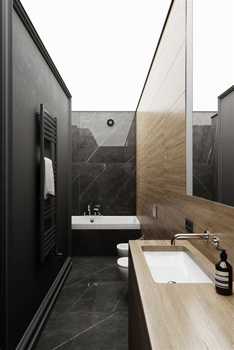 Black marble bathroom :: Behance