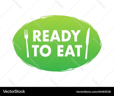 ready  eat meal sign label precooked food vector image