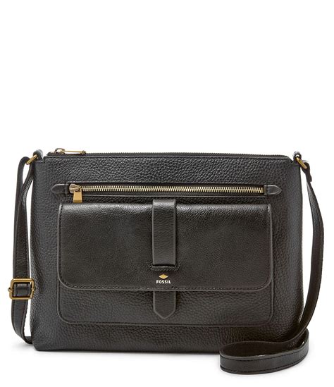 Fossil Black Leather Crossbody Bag | semashow.com