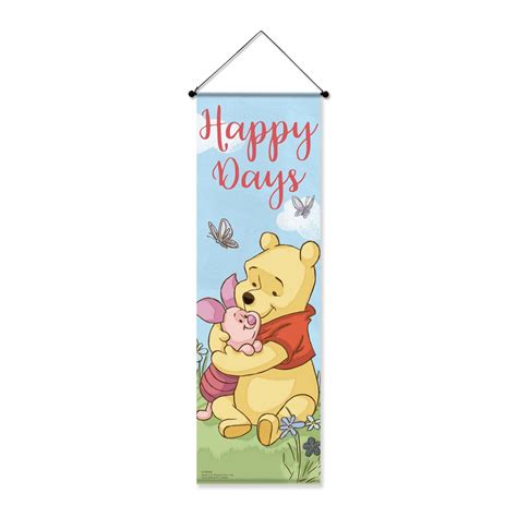 Buy Happy Days Pooh Piglet Front Door Banner Flagology