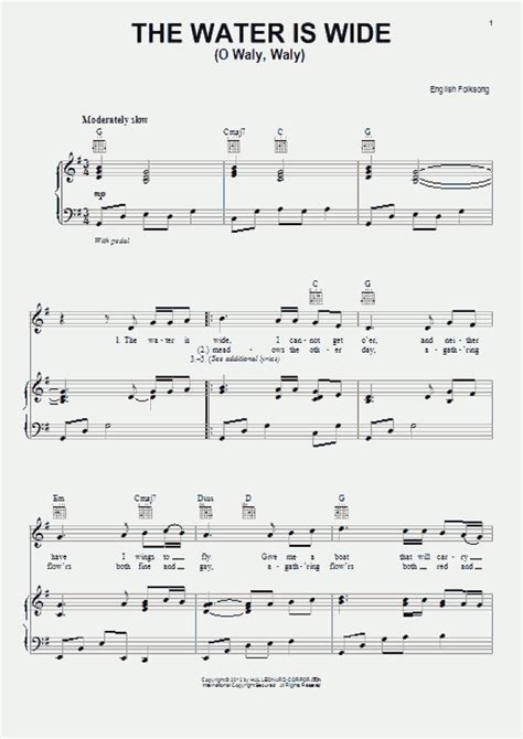 The Water Is Wide Piano Sheet Music Onlinepianist