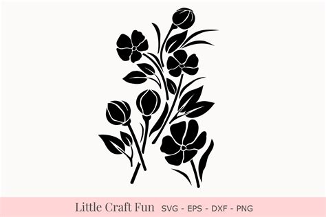 Silhouette Flower Svg Svg File For Diy Machine