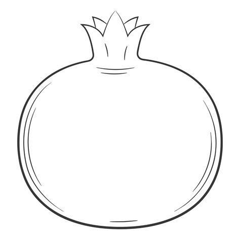 Pomegranate Fruit In A Linear Style Black And White Vector Decorative