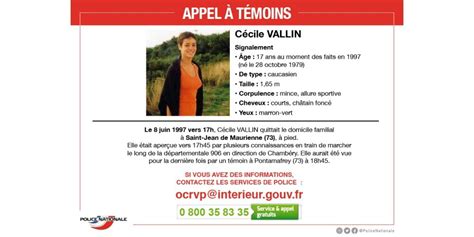 Savoie Disparition de Cécile Vallin en 1997 la garde à vue de