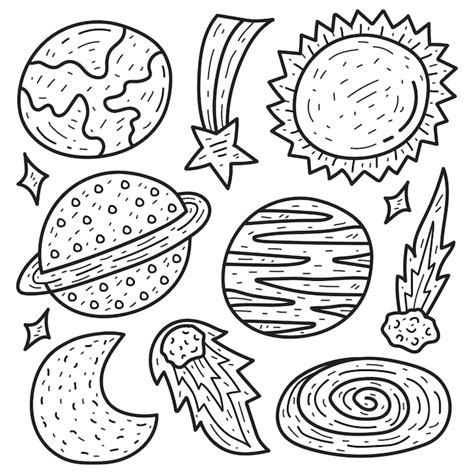 Premium Vector Hand Drawn Cartoon Doodle Planet Coloring Design