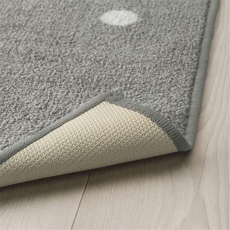 LEN grey-dotted 133x160 cm kids rug - 90589043 | IKEA