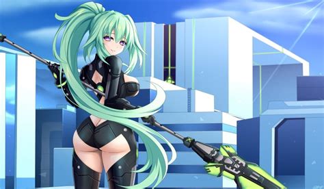 Green Heart Neptunia Vert Neptunia Neptune Series Absurdres Highres Girl Ass