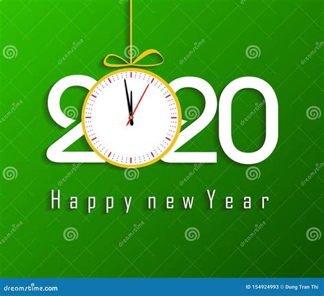 Vector Happy New Year 2020 Lettering Greeting Inscription Stock Vector