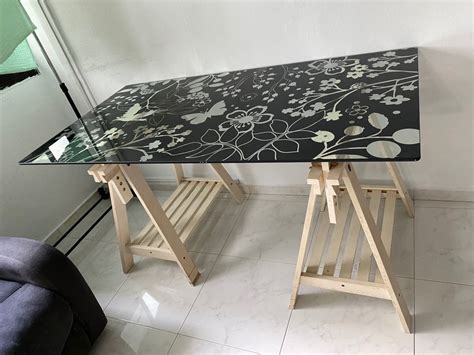 Ikea table with adjustable legs, Furniture & Home Living, Furniture ...