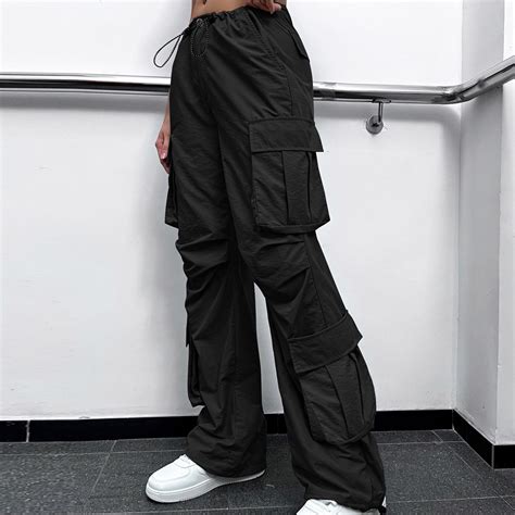 2023 Cargo Pants Woman Relaxed Fit Baggy Clothes Black Pants High Waist